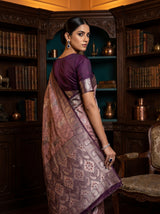 MIMOSA Pink Kanjivaram Art silk Saree — pose 9 styling detail