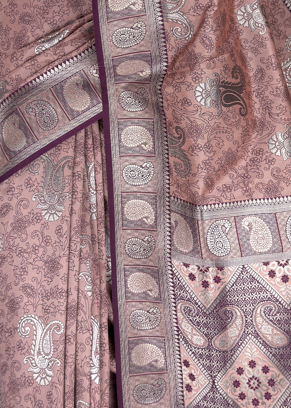 MIMOSA Pink Kanjivaram Art silk Saree — fleets shot full lifestyle