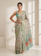 MIMOSA Ananda Kalamkari Saree — pose 4 styling detail