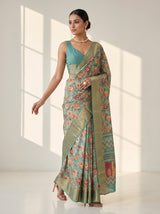 MIMOSA Ananda Kalamkari Saree — pose 9 styling detail