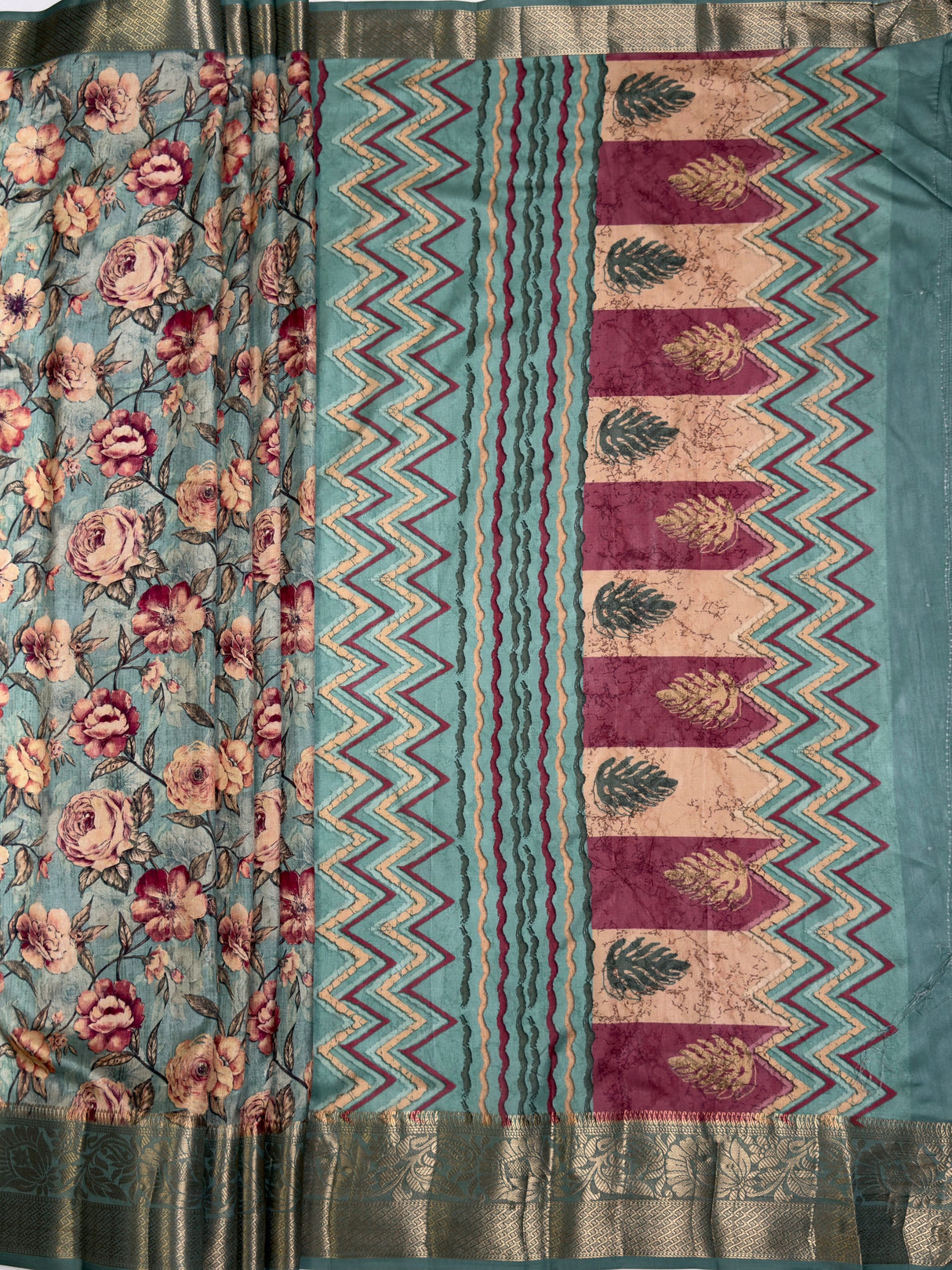 MIMOSA Ananda Kalamkari Saree — pallu and zari work detail