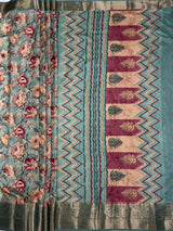 MIMOSA Ananda Kalamkari Saree — pallu and zari work detail