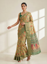 MIMOSA Pista Kalamkari Saree — pose 9 styling detail