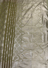 MIMOSA Olive Banarasi Art Silk Saree — pallu and zari work detail