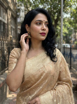 MIMOSA Peach Banarasi Art Silk Saree — pose 10 styling detail