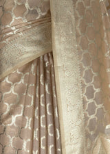 MIMOSA Peach Banarasi Art Silk Saree — fleets shot full lifestyle