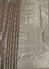 MIMOSA Peach Banarasi Art Silk Saree — pallu and zari work detail