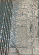 MIMOSA Rama Banarasi Art Silk Saree — pallu and zari work detail