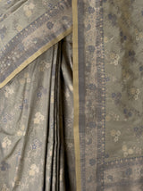 MIMOSA Grey Kanjivaram Art Silk Saree — fleets shot full lifestyle