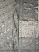 MIMOSA Grey Kanjivaram Art Silk Saree — pallu and zari work detail
