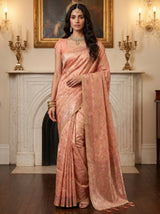 MIMOSA Pink Kanjivaram Art Silk Saree — full view on mannequin