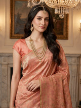 MIMOSA Pink Kanjivaram Art Silk Saree — pose 10 styling detail