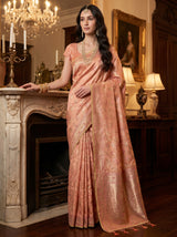 MIMOSA Pink Kanjivaram Art Silk Saree — pose 4 styling detail