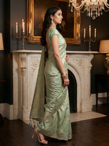 MIMOSA Rama Kanjivaram Art Silk Saree — lifestyle view on model