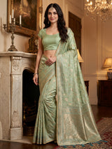 MIMOSA Rama Kanjivaram Art Silk Saree — pose 9 styling detail