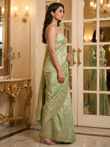 MIMOSA Green Kanjivaram Art Silk Saree — Full Length Model View