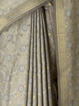 MIMOSA Grey Kanjivaram Art Silk Saree — fleets shot full lifestyle