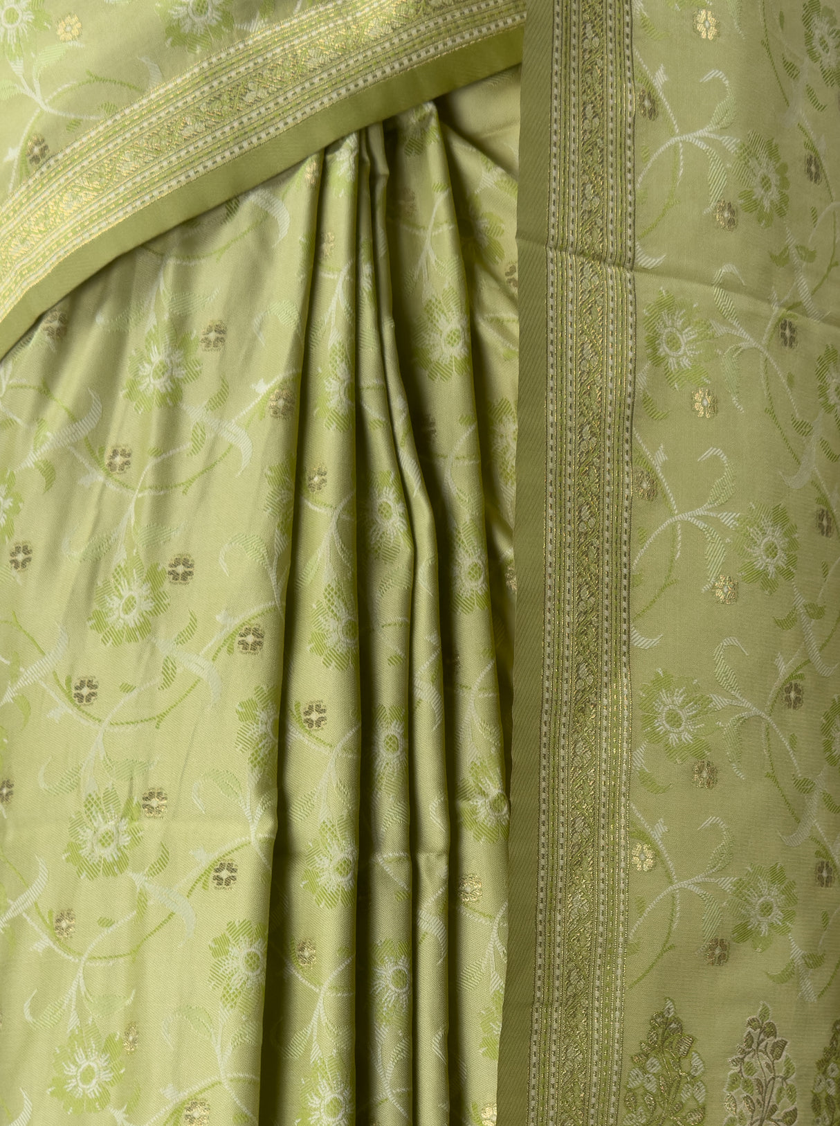 MIMOSA Olive Kanjivaram Art Silk Saree — fleets shot full lifestyle