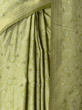 MIMOSA Olive Kanjivaram Art Silk Saree — fleets shot full lifestyle