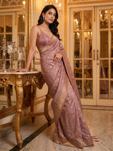 MIMOSA Pink Kanjivaram Art Silk Saree — pose 5 styling detail