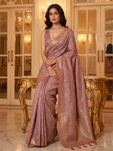 MIMOSA Pink Kanjivaram Art Silk Saree — pose 8 styling detail