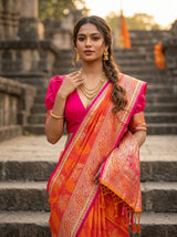 MIMOSA Gold Kanjivaram Art Silk Saree — pose 10 styling detail