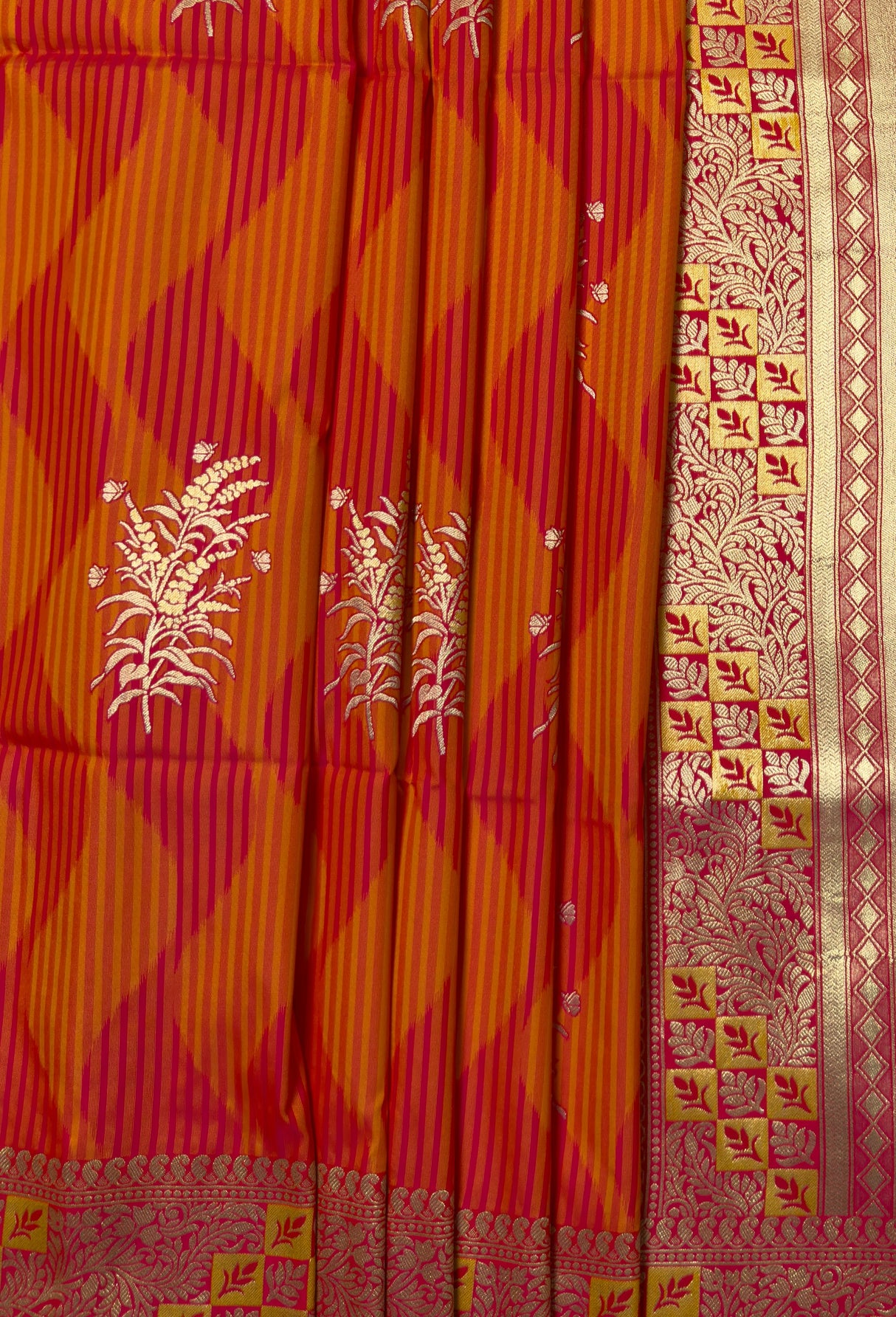 MIMOSA Gold Kanjivaram Art Silk Saree — fleets shot full lifestyle
