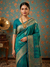 MIMOSA Rama Kanjivaram Art Silk Saree — pose 10 styling detail