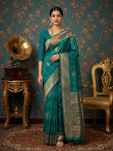 MIMOSA Rama Kanjivaram Art Silk Saree — pose 5 styling detail
