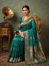 MIMOSA Rama Kanjivaram Art Silk Saree — pose 8 styling detail