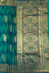 MIMOSA Rama Kanjivaram Art Silk Saree — pallu and zari work detail
