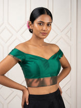 MIMOSA Maroon Kanjivaram Art Silk Saree — blouse close-up