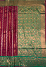 MIMOSA Maroon Kanjivaram Art Silk Saree — pallu and zari work detail