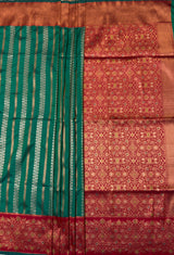 MIMOSA Rama Kanjivaram Art Silk Saree — pallu and zari work detail