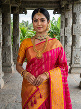 MIMOSA Rani Kanjivaram Art Silk Saree — pose 10 styling detail