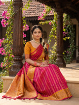 MIMOSA Rani Kanjivaram Art Silk Saree — pose 8 styling detail