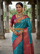 MIMOSA Saffire Kanjivaram Art Silk Saree — pose 10 styling detail