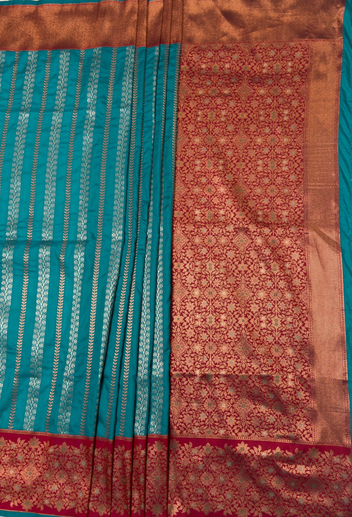 MIMOSA Saffire Kanjivaram Art Silk Saree — pallu and zari work detail