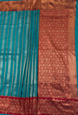 MIMOSA Saffire Kanjivaram Art Silk Saree — pallu and zari work detail
