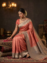 MIMOSA Pink Kanjivaram Art Silk Saree — pose 8 styling detail