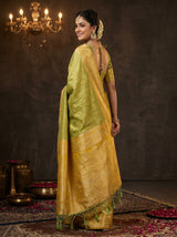 MIMOSA Yellow Kanjivaram Art Silk Saree — pose 9 styling detail