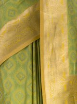 MIMOSA Yellow Kanjivaram Art Silk Saree — fleets shot full lifestyle
