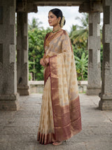 MIMOSA White Banarasi Saree — pose 3 styling detail
