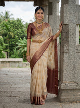 MIMOSA White Banarasi Saree — pose 5 styling detail