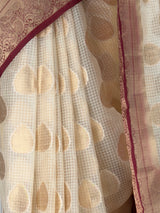 MIMOSA White Banarasi Saree — fleets shot full lifestyle