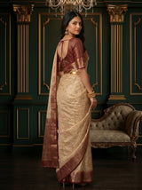 MIMOSA White Banarasi Saree — pose 9 styling detail