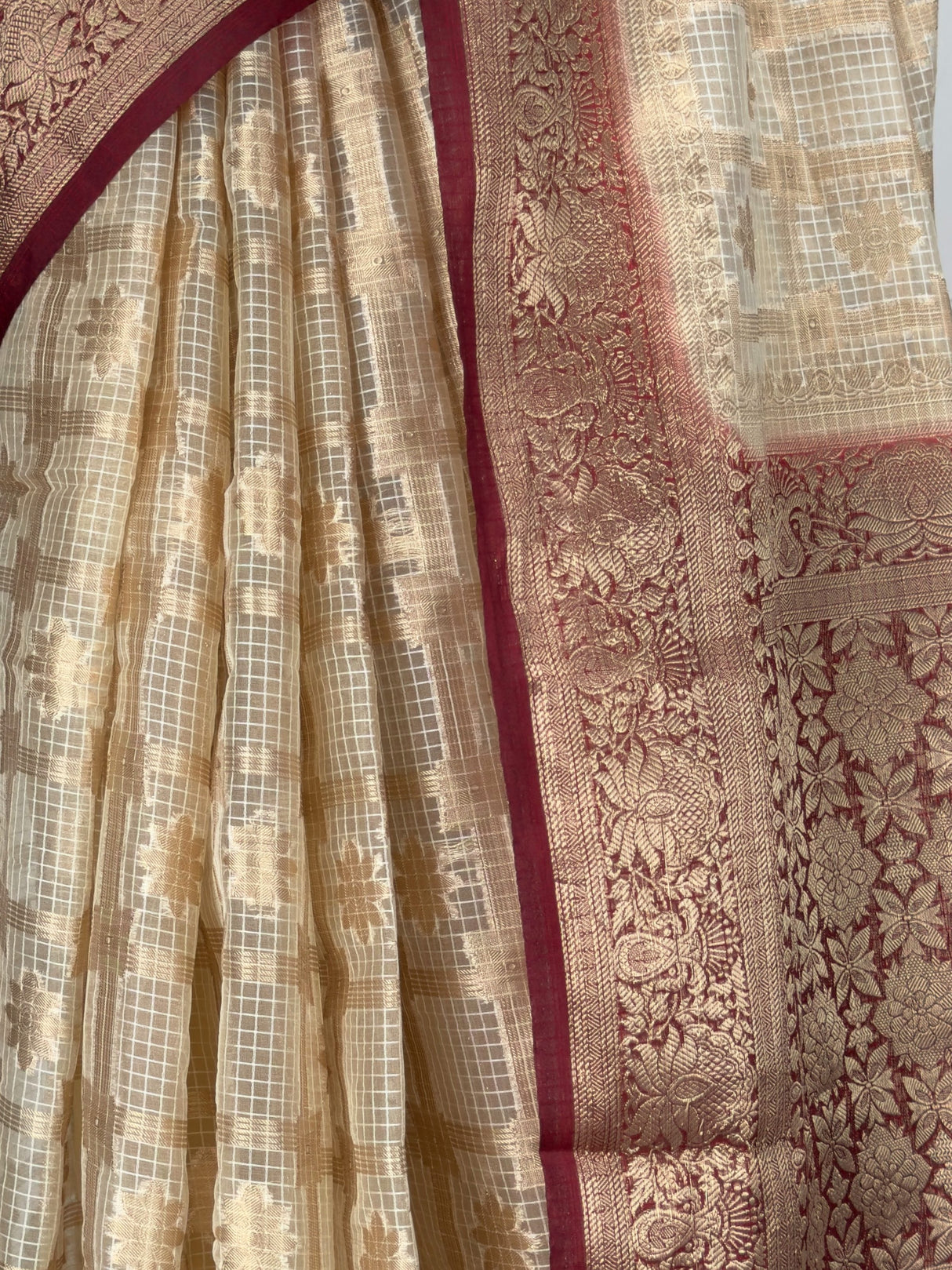 MIMOSA White Banarasi Saree — fleets shot full lifestyle