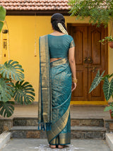 MIMOSA Ananda Kanjivaram Art Silk Saree — pose 2 styling detail