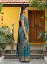 MIMOSA Ananda Kanjivaram Art Silk Saree — pose 3 styling detail