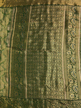 MIMOSA Green Kanjivaram Art Silk Saree — pallu and zari work detail